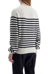 Khaite And Navy Blue Striped Merino Wool Sweater In White