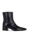 Khaite Andee Leather Ankle Boots In Black
