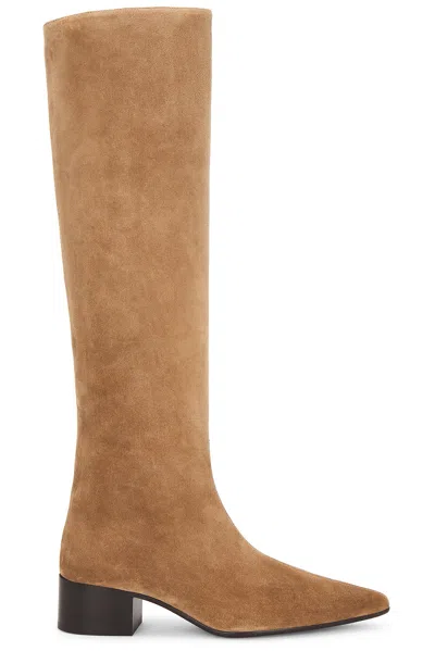 Khaite Andee Suede Knee Boots In Taupe