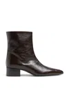 Khaite Andee Leather Ankle Boots In Black