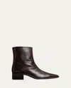 Khaite Andee Leather Ankle Boots In Chestnut