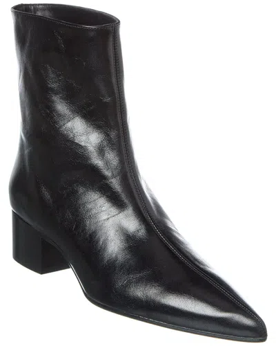 Khaite Andee Leather Ankle Boots In Black