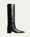 Khaite Andee Leather Knee Boots In Black