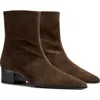 Khaite Andee Suede Ankle Boots In Burgundy