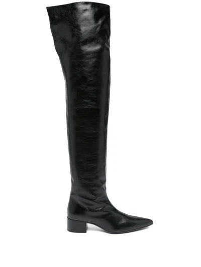 KHAITE 40MM ANDEE BOOTS - WOMEN'S - RUBBER/CALF LEATHER