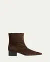 Khaite Andee Suede Ankle Boots In Animal Print