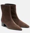 Khaite Andee Suede Ankle Boots In Brown