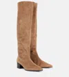 Khaite Andee Suede Knee-high Boots In Beige