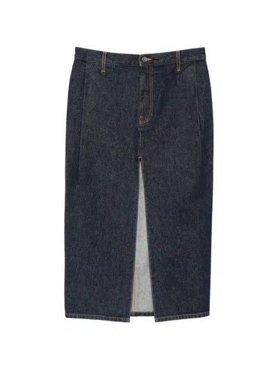 Khaite Anden Midi Skirt In Blue