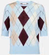 Khaite Anders Argyle Cashmere And Mohair-blend Sweater In Blue