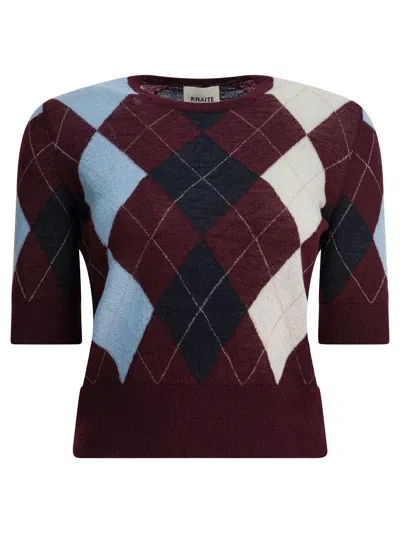 Khaite "anders" Sweater Cashmere And Mohair In Burgundy