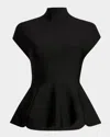 Khaite Andra Knit Peplum Top
