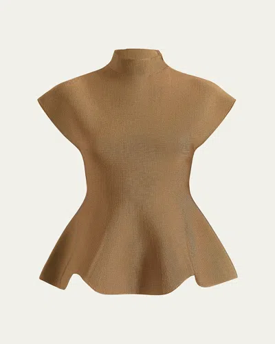 KHAITE ANDRA KNIT PEPLUM TOP