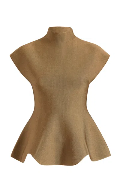 Khaite Andra Knit Top In Brown