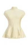 Khaite Andra Knit Wool Top In Yellow