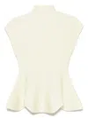 Khaite Andra Knit Peplum Top In Neutral