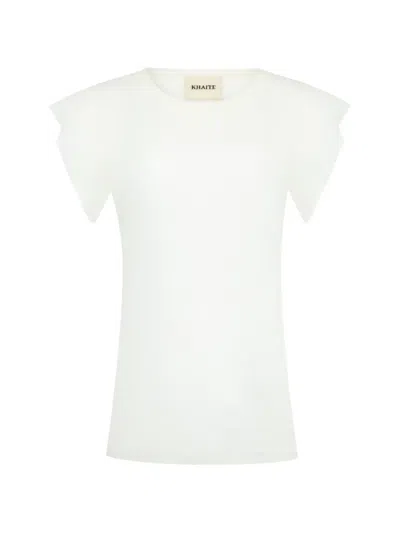 Khaite Angel Ruffled T-shirt In White