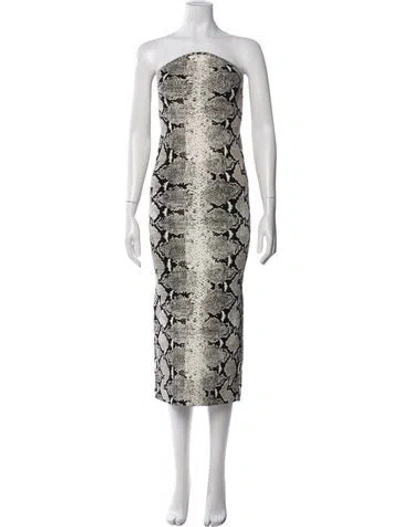 Pre-owned Khaite Animal Print Midi Length Dress In Neutrals