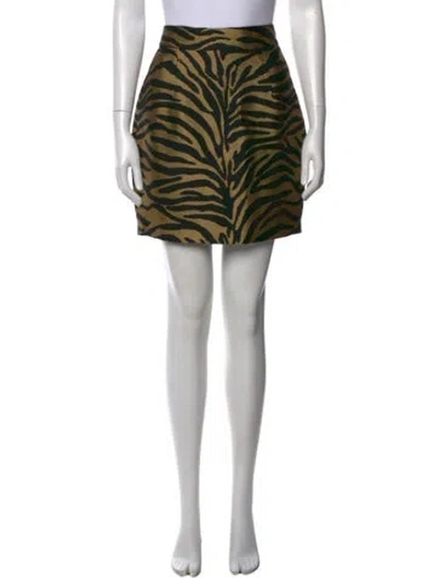Pre-owned Khaite Animal Print Mini Skirt In Multi
