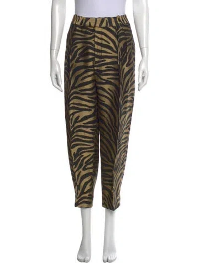 Pre-owned Khaite Animal Print Straight Leg Pants