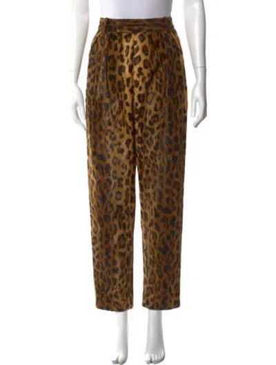 Pre-owned Khaite Animal Print Straight Leg Pants In Neutral