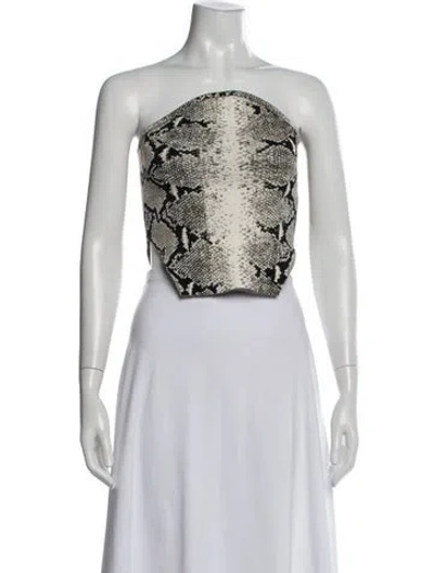 Pre-owned Khaite Animal Print Strapless Top In Neutrals