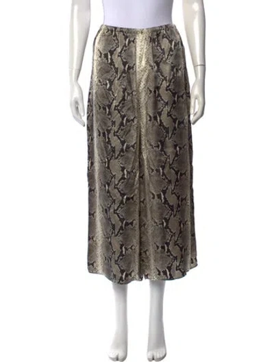 Pre-owned Khaite Animal Print Wide Leg Pants In Multicolor