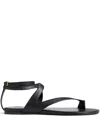 Khaite Ankle-strap Sandal In Black