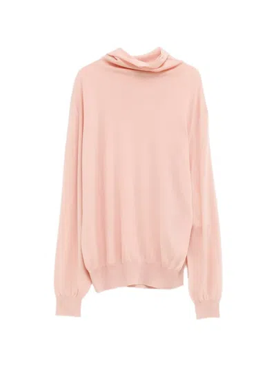 Khaite Annette High-neck Sweater In Pink
