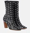 KHAITE APOLLO 85 STUDDED LEATHER ANKLE BOOTS