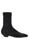 Khaite Apollo Leather Flat Ankle Boots