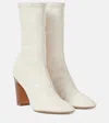 Khaite Dallas Leather Ankle Boots In White