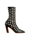 Khaite Round Head Zipper Short Boots In Black