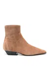 Khaite Square-toed Short Boots In Camel