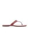 Khaite Archer Leather Thong Sandals In Burgundy