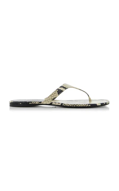 Khaite Archer Python-embossed Leather Sandals In Multi