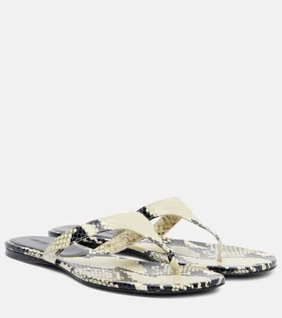 Khaite Archer Snake-effect Leather Sandals In Animal Print