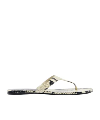 Khaite Archer Snake-effect Leather Thong Sandals In Multi