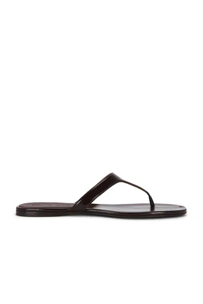 Khaite Archer Leather Sandals In Black