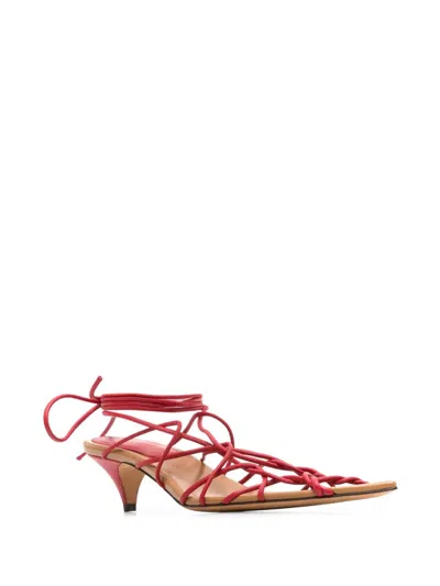 Khaite Arden 45mm Sandals In Red