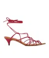 Khaite Arden Strappy Caged Ankle-tie Sandals