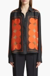 Khaite Argo Oversized Printed Silk-twill Shirt In Orange Multi
