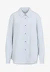 Khaite Classic Button-down Cotton Top In Blue