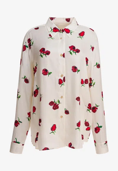 Khaite Argo Raspberries Print Shirt In Multi