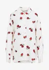 Khaite Argo Raspberry-print Shirt In White