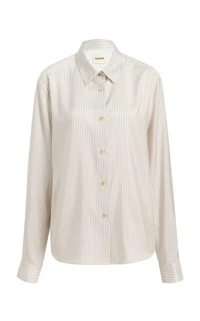 Khaite Argo Silk Shirt In Khaki