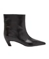 Khaite Black Smooth Calf Leather Arizona Ankle Boots In Black