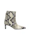 Khaite Ona Ankle Boot Natural Python-embossed Leather In Beige