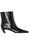 Khaite Womens Black Arizona Leather Ankle Boots 7 In Black