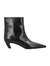Khaite Womens Black Arizona Leather Ankle Boots 7 In Black